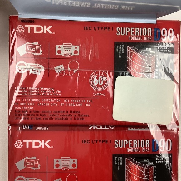 TDK 4 Pack Blank Cassette Tapes D90 Superior Normal Bias Audio Recording Sealed - Picture 5 of 6